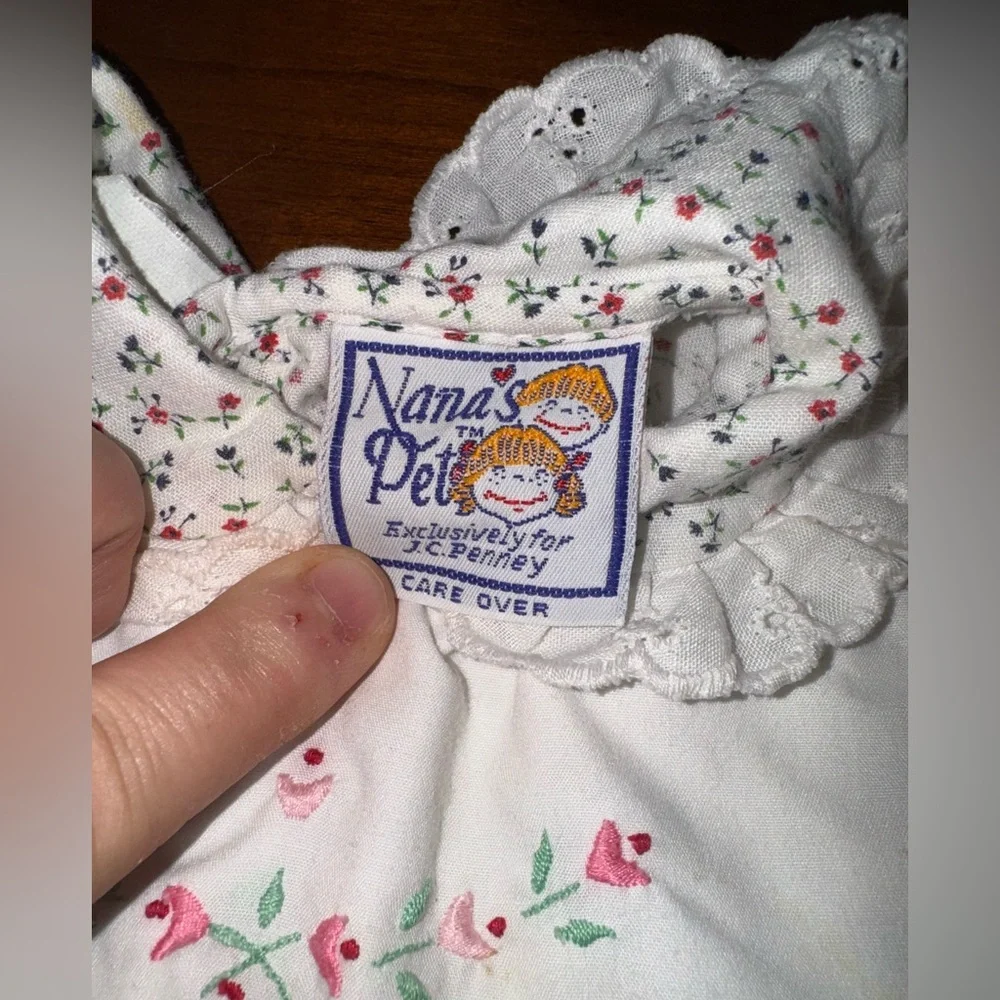Nanas Pet By JcPenny Vintage Baby Ditsy Dress with Bib Size 18m